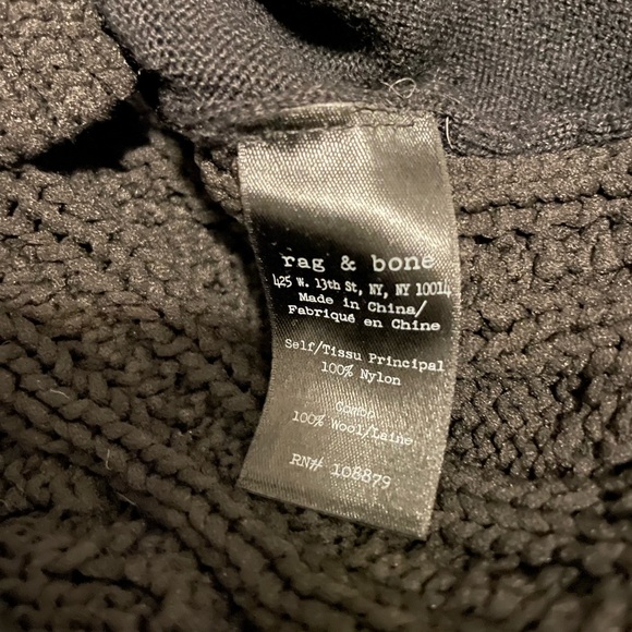 Rag & Bone nala fisherman cable knit wool pullover with nylon - Picture 5 of 5